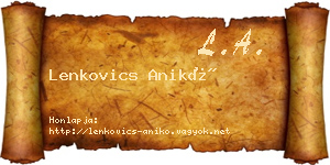 Lenkovics Anikó névjegykártya