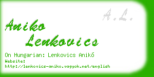 aniko lenkovics business card